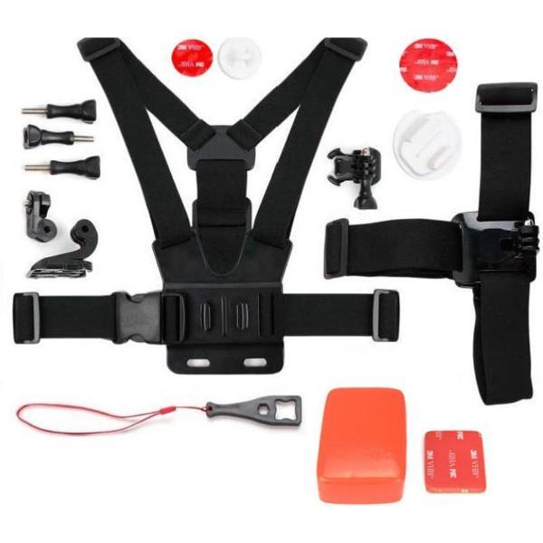 Gopro borst- en schouderriemset - Action cam mount - kleuren zwart - 21 * 18 * 5 cm