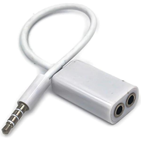 HMerch™ AUX kabel splitter - Jack Splitter - Audio splitter - Luister met twee personen tegelijk - Huawei / Samsung / Apple / iPhone / Sony / HTC - Muziek - Wit
