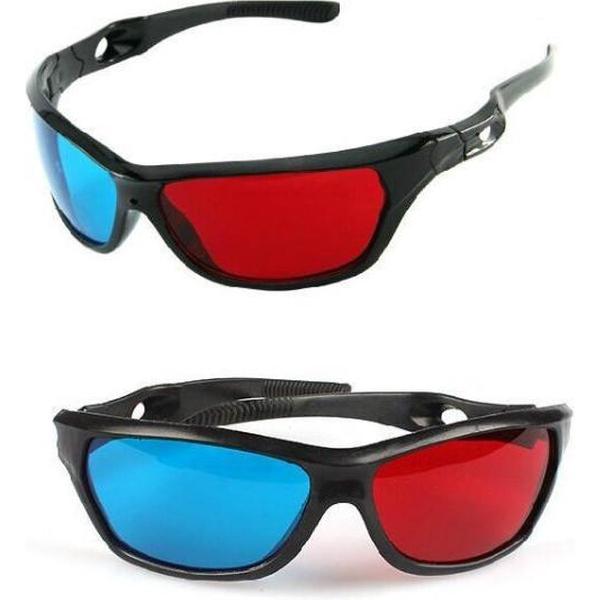 WiseGoods - Universele 3D Bril - 3D Bril - Rood/Blauw - Passief - Plastic Bril - 3D Games
