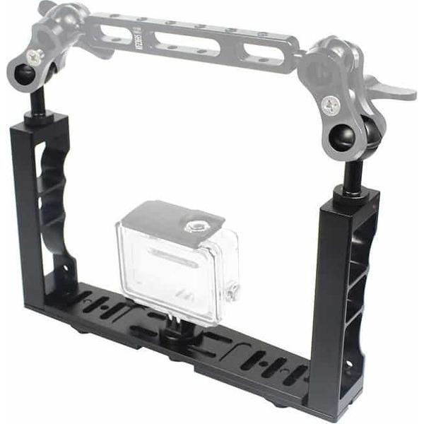 Duiken Speciale beugel Dual Hand-held fotografie Verstelbare invullichtarmbeugel voor GoPro / Xiaoyi