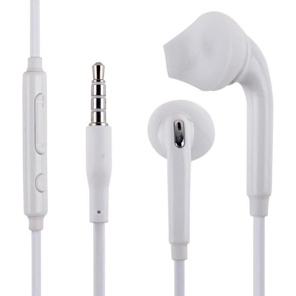 In-ear Koptelefoon - S6-Compatibel voor Android en IOS - Ooordopjes met Microfoon en Bediening - Wit