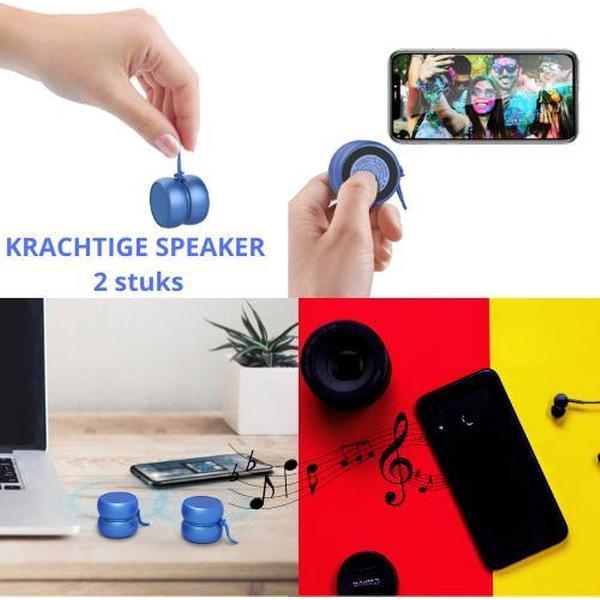 Xoopar - Bluetooth duo Yoyo Speaker - Blauw - Draadloze muziekbox - Draadloze luidspreken - Mini KRACHTIGE portable speaker - Hippe kwaliteit speaker - 2 stuks speaker - Selfie speaker