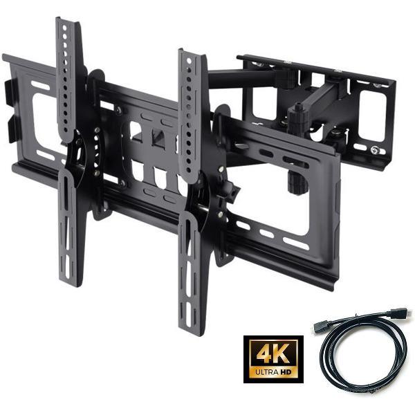 PALMAT® Serie PT4200110 - TV Muurbeugelsteun – Televisiebeugel – Draaibaar en Kantelbaar - Dubbele Armsteun - 32-55 Inch - VERSA 400 x 400 mm