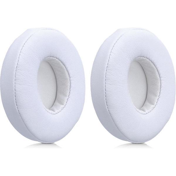 kwmobile 2x oorkussens voor Beats Solo 2 Wireless / 3 koptelefoons - imitatieleer - voor over-ear-koptelefoon - wit