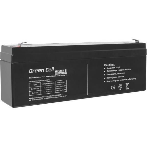 Green Cell 12V 2.3Ah (4.6mm) 2300mAh VRLA AGM accu