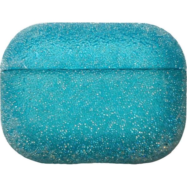 Airpods Pro Hoesje – Glitter Hard Case – Blauw