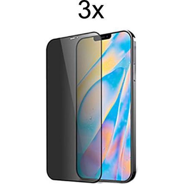 Privacy Screenprotector iPhone XR Screenprotector Glas - Beschermglas iPhone XR screen protector - Anti Spy - 3 stuks