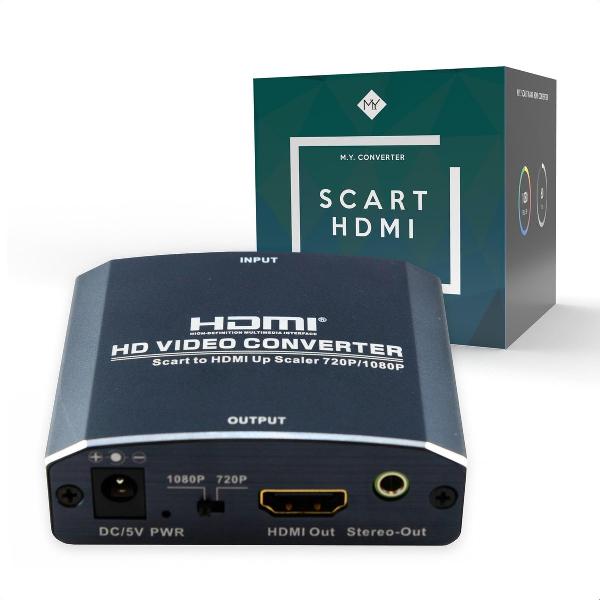 M.Y.© Premium Scart naar HDMI Converter – Full HD converter – Inclusief DC/5V POWER-Kabel – Omvormer Scart HDMI + Audio