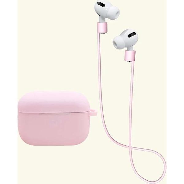 Apple AirPods Case - AirPods Pro - Roze - Pink - Cute - Omhulsel - Soft case - Koord