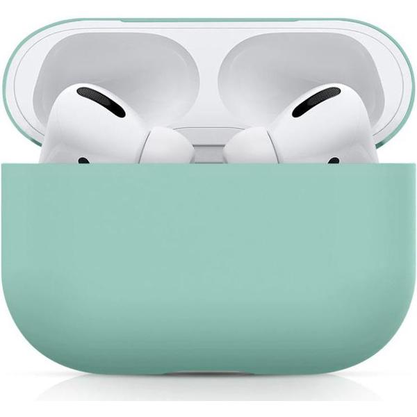 Airpods Pro Hoesje Siliconen Case - Mint groen - Airpods Pro Siliconen Case Hoesje mintgroen - Airpods pro hoesje
