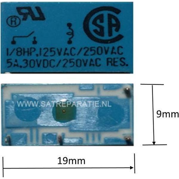 Relais JY12H-K 12VDC 5A 250VAC | 250VAC 5A | verpakt per stuk
