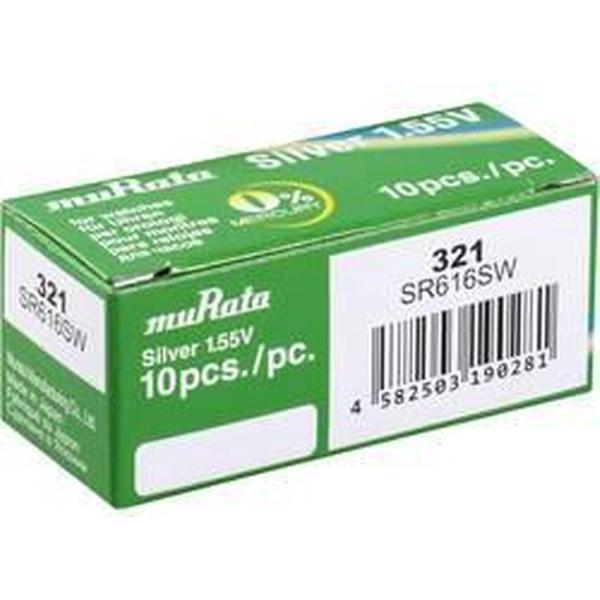 321 Knoopcel Zilveroxide 1.55 V 16 mAh Murata SR616SW-PBWW 10 stuk(s)