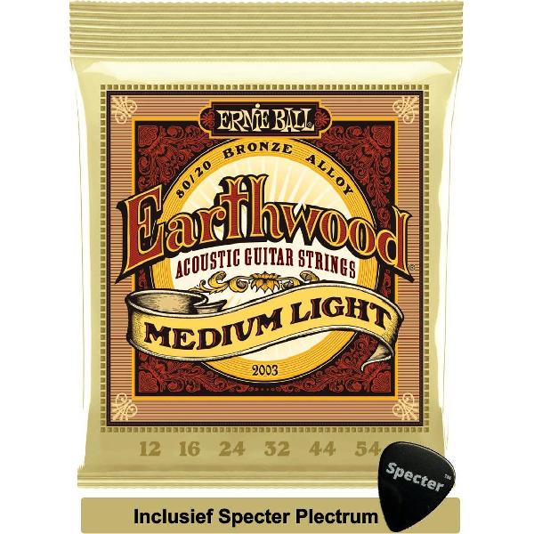 Ernie Ball P02003 Gitaar Staal Akoestisch 6 stuk(s) Gitaarsnaren met Specter Plectrum