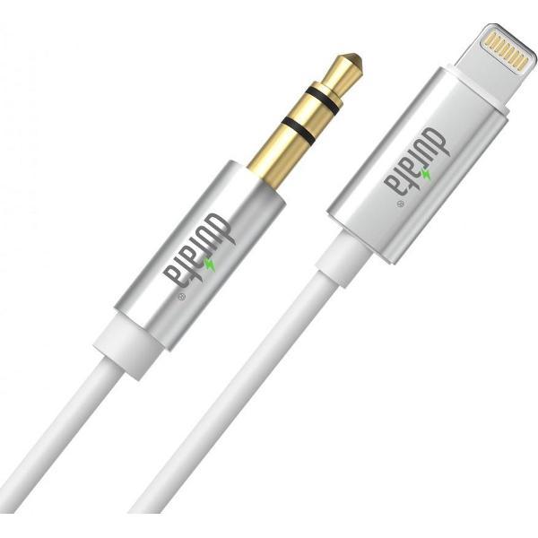Durata Audio Kabel - Apple Lightning naar Aux 3.5mm Jack (Wit) (1m)