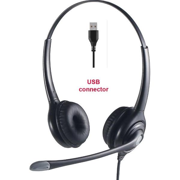 VH618D Duo Headset / hoofdtelefoon met USB-aansluiting voor bellen via de computer of vaste telefoon
