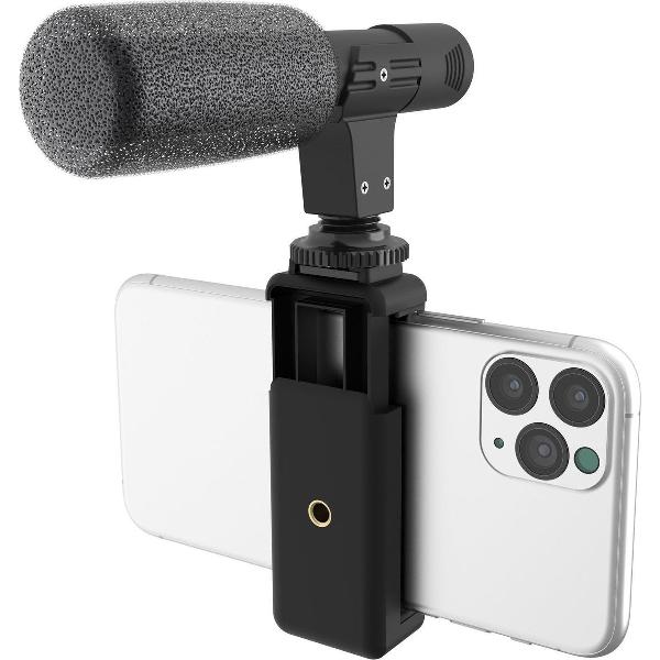 DigiPower Universal Shotgun Microfoon Kit DP-M25 | Smartphone/Camera/Vlog kit, Smartphone houder, Zwart