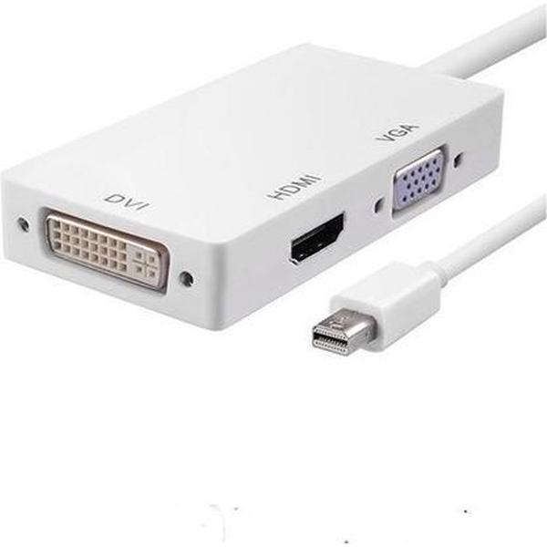 3-in-1 Splitter Mini Displayport / Razendsnel (Thunderbolt) Naar VGA & HDMI & DVI Kabel / Adapter / Schakelaar/ Mini Display Port To VGA Connector / Sluit Thunderbolt, aan op HDMI / VGA / DVI - Ook geschikt voor Thunderbolt aansluitingen