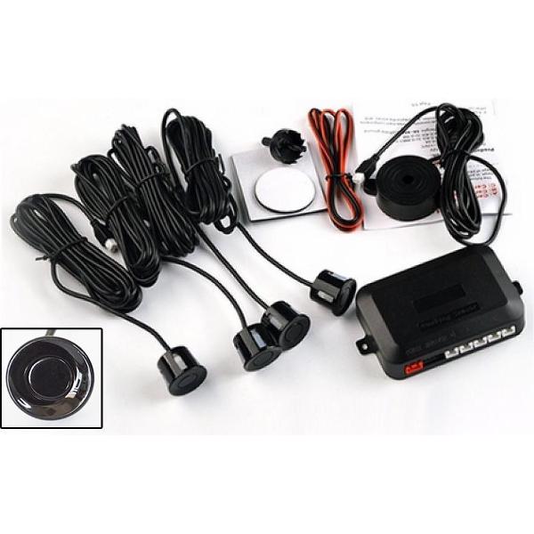Parkeersensoren met speaker / 4 stuks zwart / 12V / Parkeersysteem Parkeerpiepers