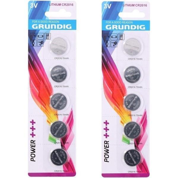 10x Knoopcel batterijen CR2016 - 3V - knoopcelbatterijen / knoopbatterijen