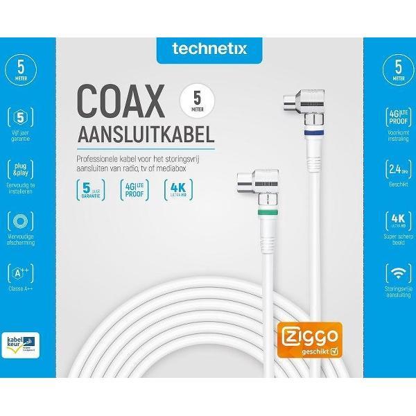 Technetix RLA++21 4G/LTE proof 4K Ultra HD IEC (m) - IEC (v) coaxkabel - 5 meter