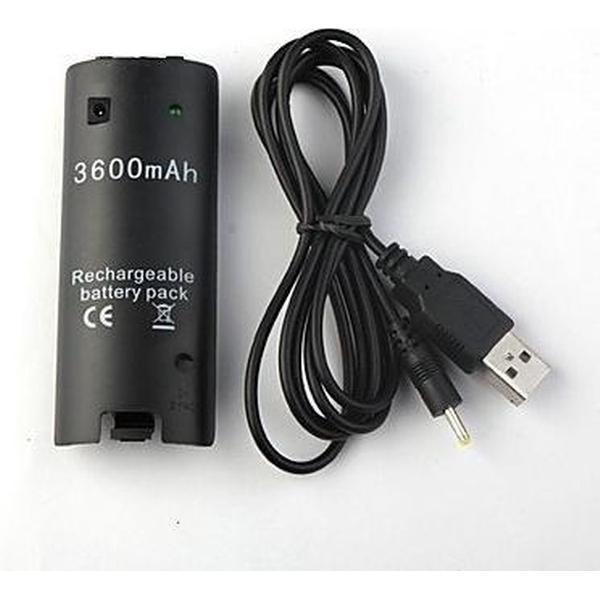 Batterij USB Oplader voor Nintendo Wii / Wii U - Kleur: Zwart