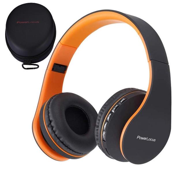 PowerLocus P1 draadloze Over-Ear Koptelefoon Inklapbaar - Bluetooth - Met microfoon – Oranje