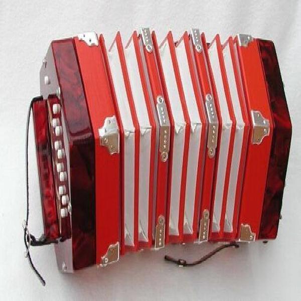 Concertina 2 x 10 knoppen Rood