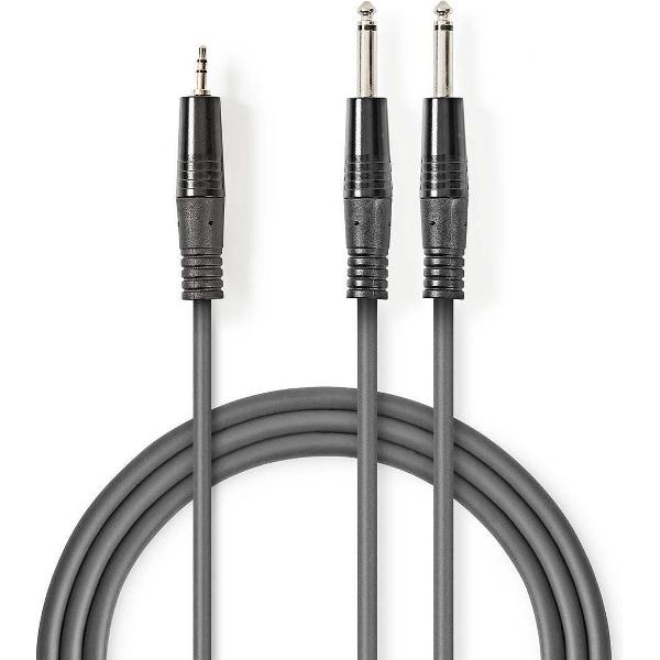 Nedis 2x 6,35mm Jack - 3,5mm Jack stereo audio kabel - 5 meter