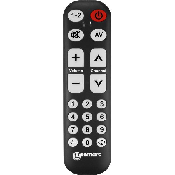 GEEMARC TV10 Zeer simpele TV-AFSTANDSBEDIENING met 8 toetsen en toetsenbord
