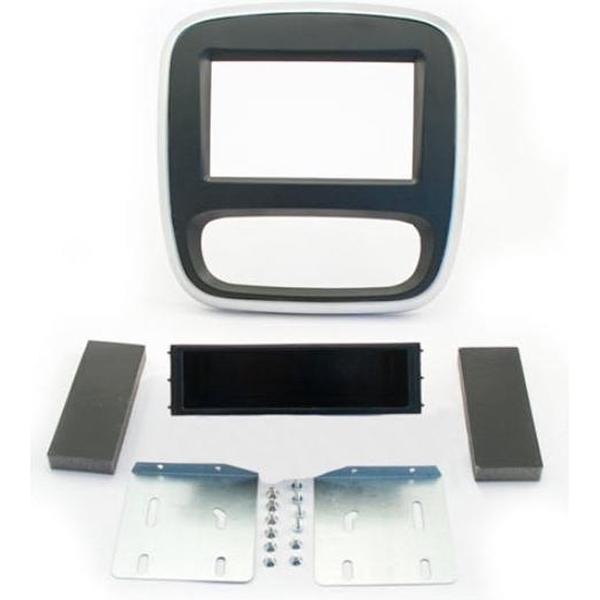2-DIN frame ECO Vivaro/Trafic 2014- Zwart/Zilver man airco