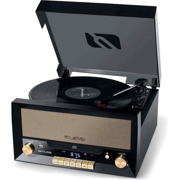 Muse MT-110 B - Platenspeler met MP3 speler, FM radio en CD speler - Goud/Zwart
