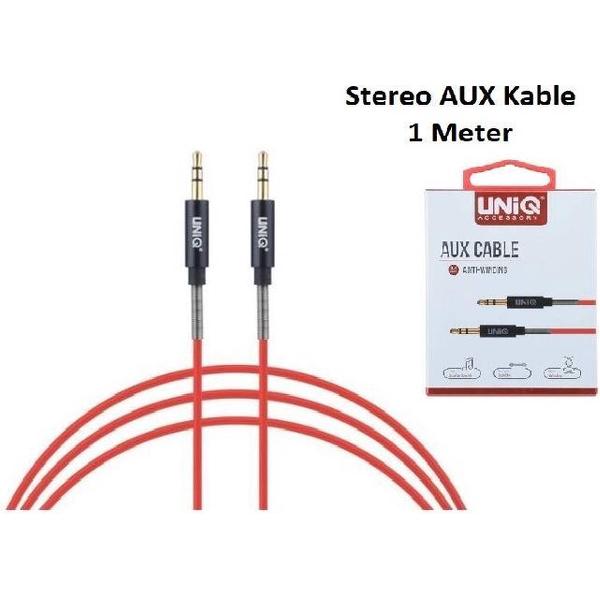 Stereo AUX Kable 3.5mm plug to 3.5mm plug Audiokabel UNIQ Accesory 1 Meter Rood
