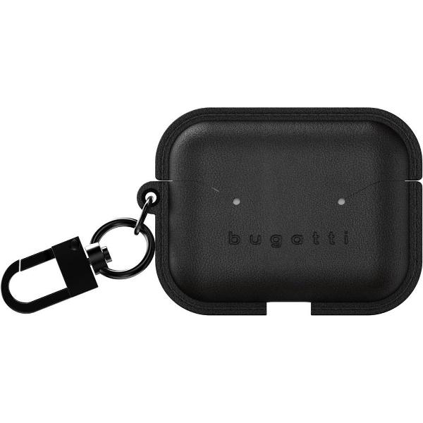Bugatti Venezia Airpod Pro Lederen Case - Opbergcase Zwart