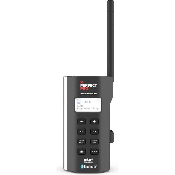 PerfectPro SOLOWORKER Bouwradio DAB+, FM AUX, Bluetooth, DAB+, FM Stofvast Zwart
