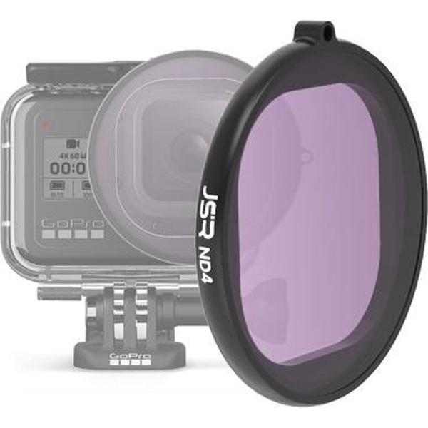 JSR ronde behuizing ND4 lensfilter voor GoPro HERO8 zwart