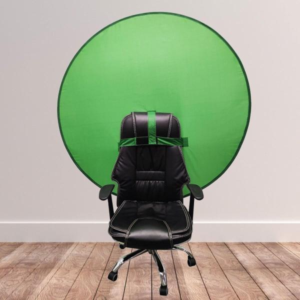 Loft Home® Green Screen Doek | Voor Stoel | Studio | Groen Doek Achtergrond | Rond | 142 cm | Fotostudio | Streaming & meetings | Groen scherm
