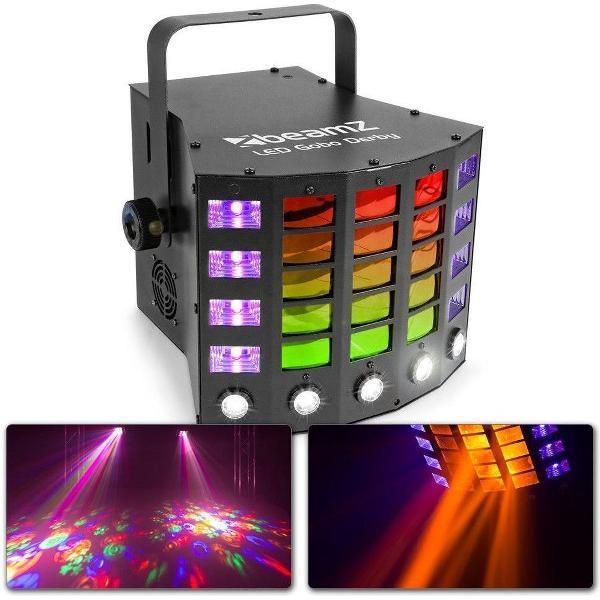BeamZ 'Gobo Derby' 3-in-1 lichteffect - Derby, Stroboscoop en Blacklight in één behuizing!