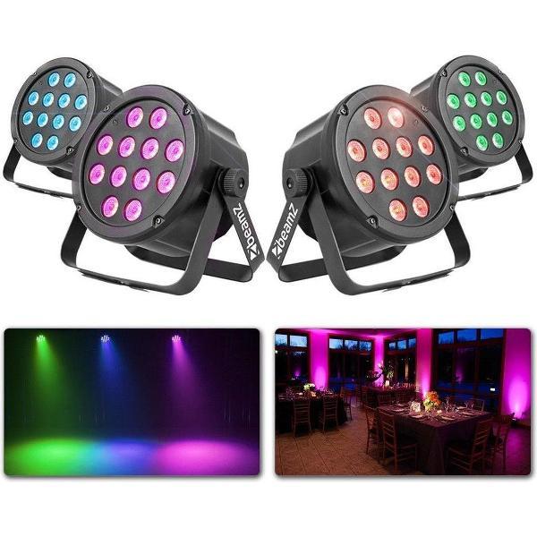 LED Par lichtset - BeamZ SlimPar35 lichtset met 4 krachtige par spots (RGB)