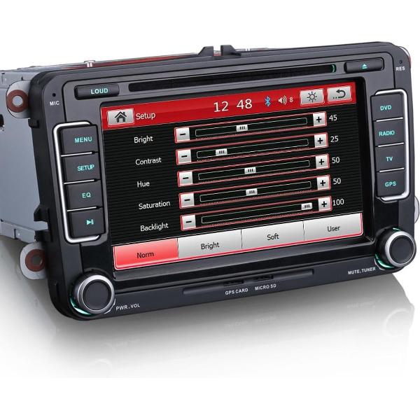 RNS 510 look radio passend op vw navigatie bluetooth usb Volkswagen seat skoda incl Gratis achteruitrij camera