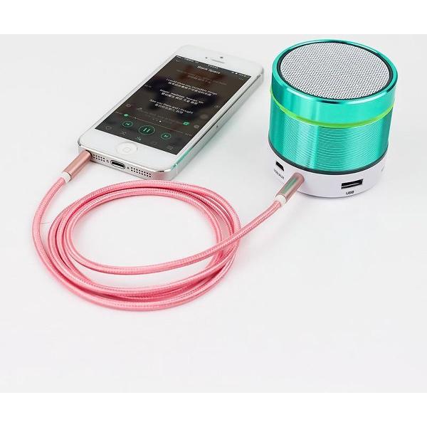 Hoge kwaliteit Audio AUX Kabel 3.5mm Jack voor Auto Universeel 1 meter - Roze - Underdog Tech