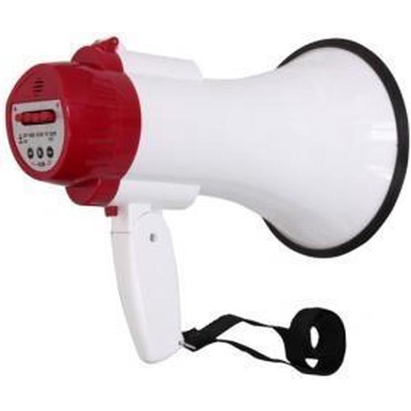 Megafoon 20W met accu en USB & microSD aansluitingen