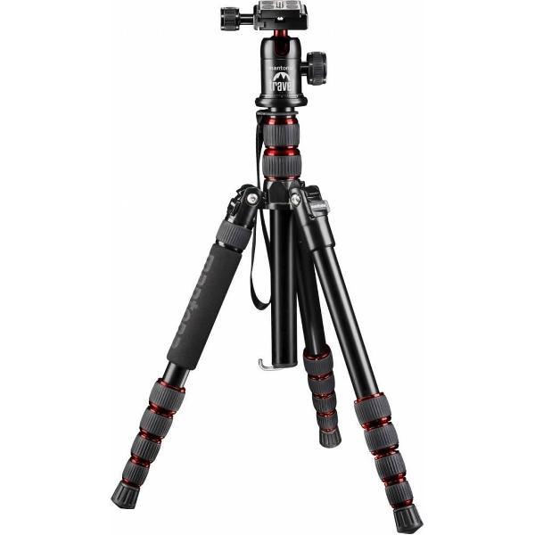 mantona reisstatief DSLM Travel met balhoofd rood