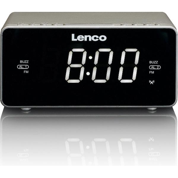 Lenco CR-530 - Wekkerradio Radiogestuurde met AUX-ingang - Taupe