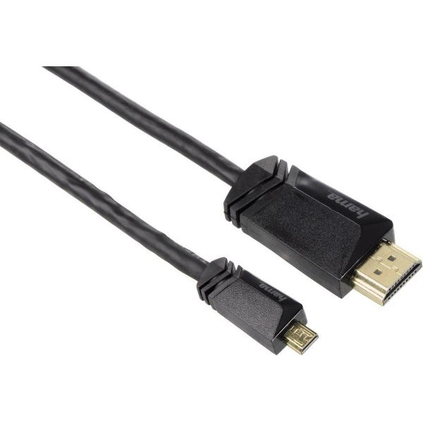 Hama High Speed HDMI Kabel Ethernet A-D Micro 1.5m 3 Ster