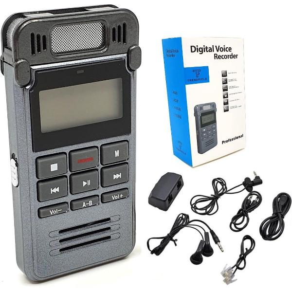 Trendfield Digitale Dictafoon Voice Recorder 8GB Audio Opname Spraak Recorder met Display