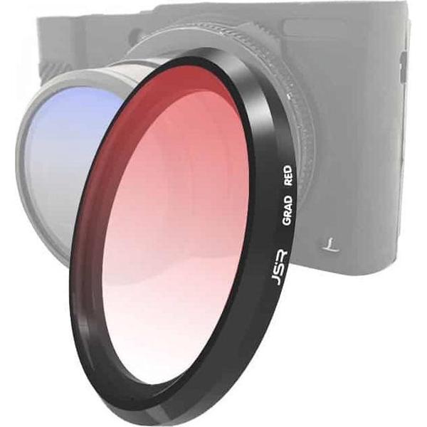 JSR Gradient Colour Lens Filter voor Panasonic LUMIX LX10 (Gradient Red)