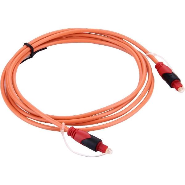 Digitale audio optische vezel Toslink-kabel, kabellengte: 2 m, buitendiameter: 4.0 mm (verguld)