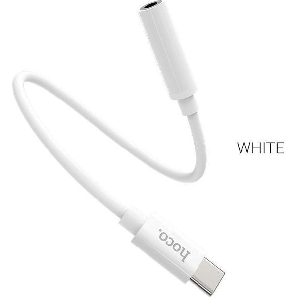 HOCO LS30 - USB-C naar 3.5mm Jack Adapter - Type-C Digital 3.5mm Audio Converter - Wit