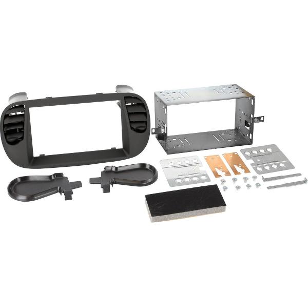 2-DIN Paneel Fiat 500/ 500C 2007-2015 Kleur: Zwart