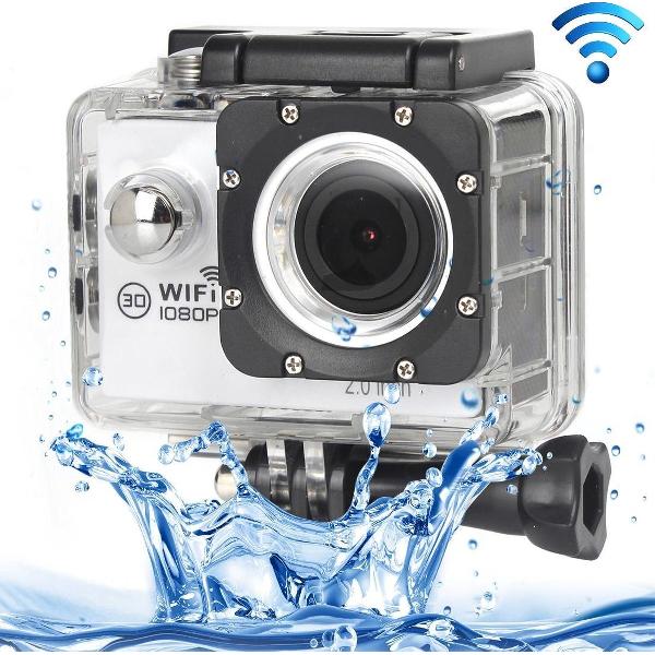 H16 1080P draagbare WiFi waterdichte sportcamera, 2,0 inch scherm, Generalplus 4248, 170 A + graden groothoeklens, ondersteuning TF-kaart (wit)